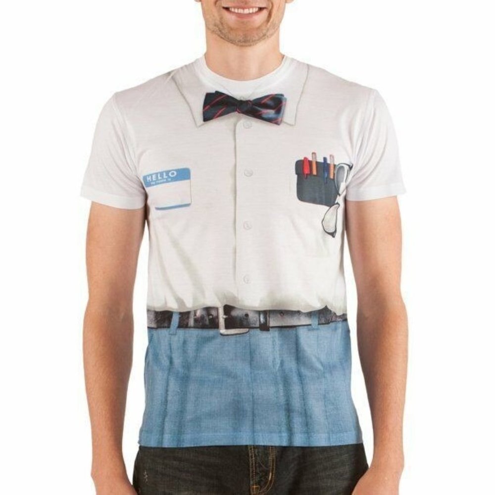 Faux Real Men's Nerd Costume Shirt size 2XL